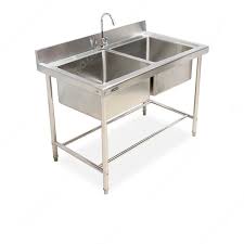 Meja Double Sink Stainless Profesional Solusi Higienis untuk Dapur
