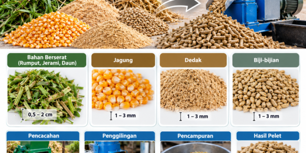 ukuran bahan untuk pembuatan pelet